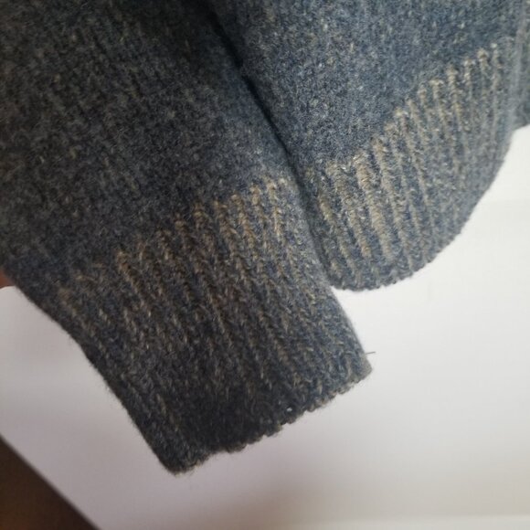 Mens Pronto Uomo Blue Gray Wool Cardigan Sweater W/ Elbow Pads Sz M - Picture 7 of 7